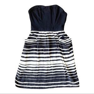 **5/$20** Xhiliration Black White Striped Strapless Dress S